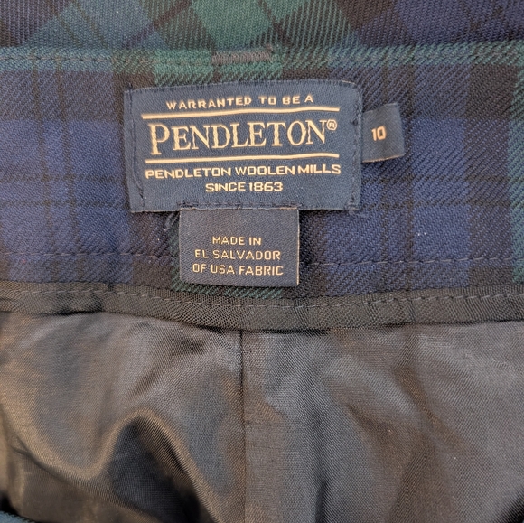 Pendleton Black Watch Plaid Wool Pants Size 10 - Picture 3 of 6